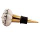 Black Flower Ceramic Wine Stopper in Golden Fitting
